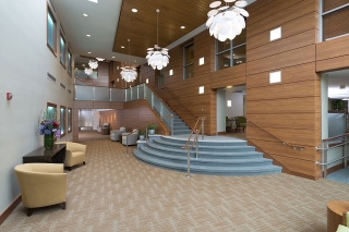 Open-concept designed for this CCRC entertainment lobby