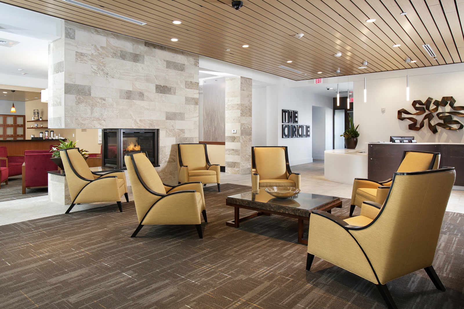 Our interior design for the lobby of an independent living community