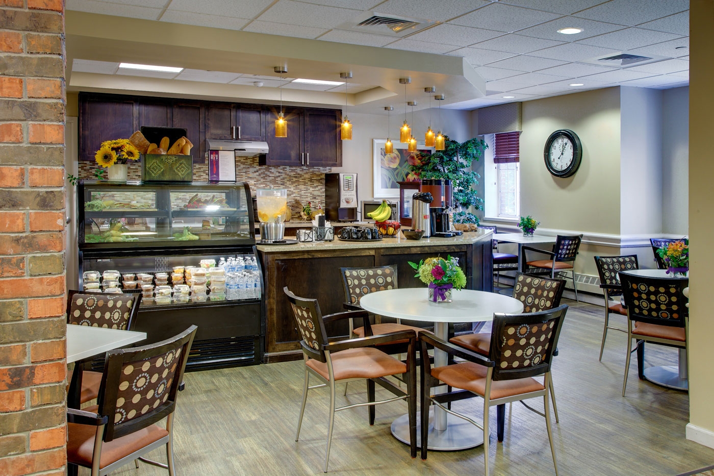 Our lively interior design for a cafe in a NY memory care community