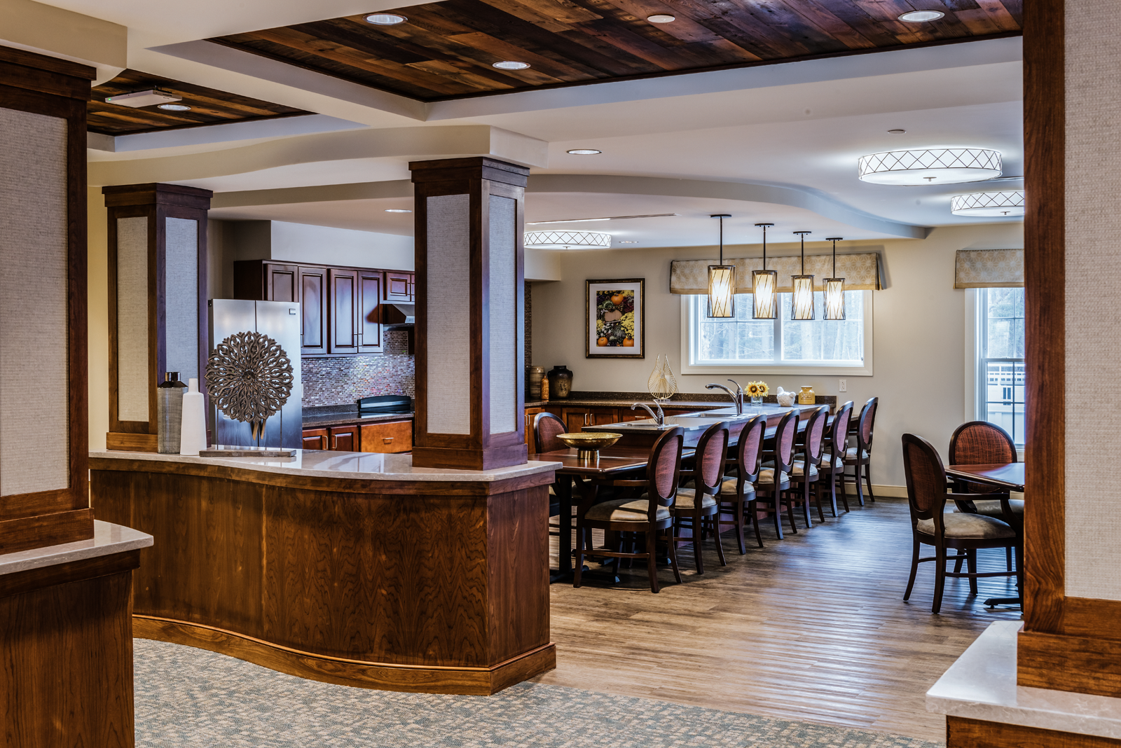 Country kitchen interior design for assisted living community